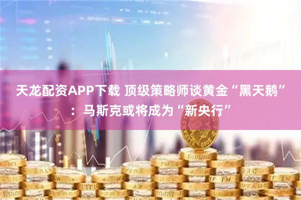 天龙配资APP下载 顶级策略师谈黄金“黑天鹅”：马斯克或将成为“新央行”